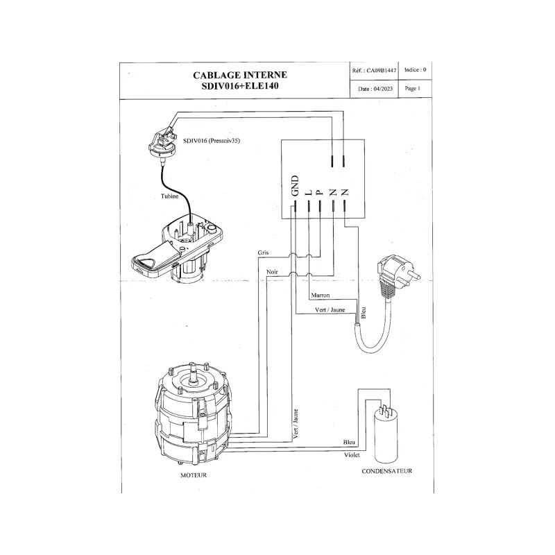 Carte électronique 220V sans pressostat pour W12N.