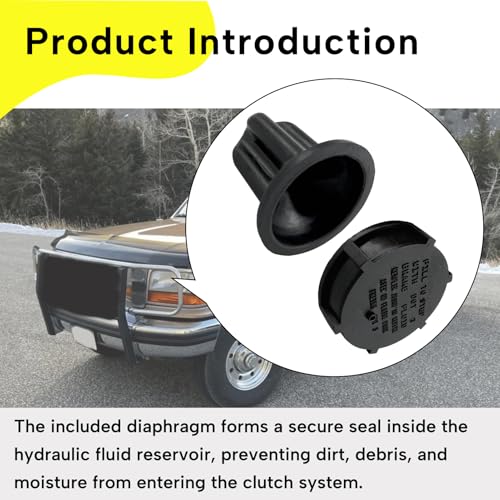 Qiqimingxin Clutch Hydraulic Fluid Reservoir Cap & Diaphragm Replacement Fit for Ford F-150 1993-2004, F-250 F-350 1993-1997 Replaces F2TZ7K505A Manual Transmission - Thumbnail 4