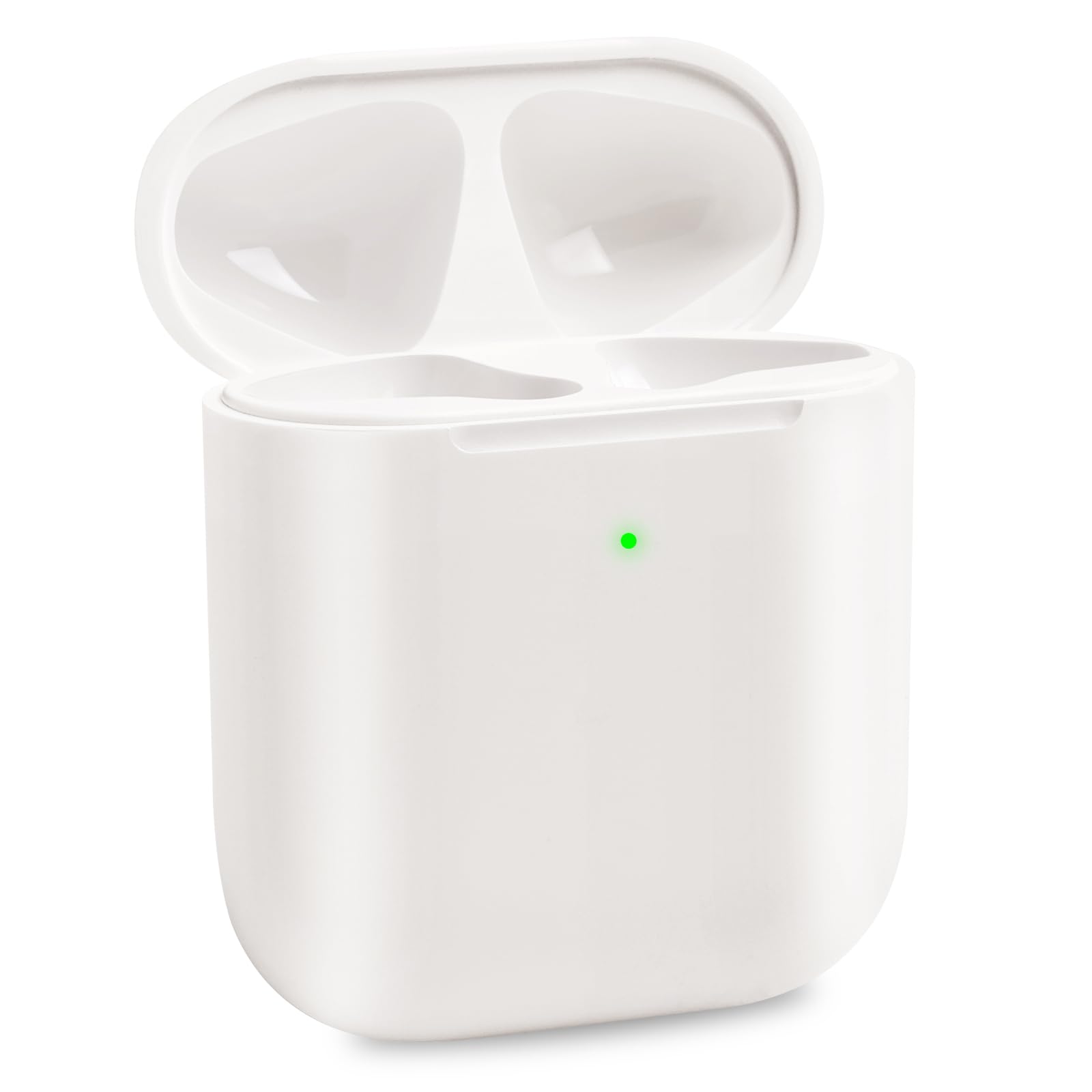 Wireless Charging Case Compatible with Airpods 2nd and 1st Generation, Replacement Charger Case Only with Bluetooth Pairing Sync Button White(No Earbuds)