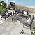VONZOY Aluminum Patio Furniture Set with Cushions 5-Piece Outdoor Sectional Metal Conversation Sofa Set with Coffee Table for Garden,Lawn,Backyard,Deck