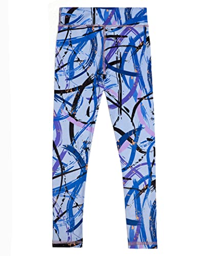 Kiench Girls' Athletic Workout Leggings Running Yoga Pants Printed2