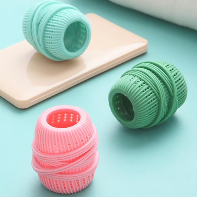 Garneck 3pcs Random TPE Sponge Laundry for Washing Machine Debris Collector Prevent Knots Household Cleaning Supplies