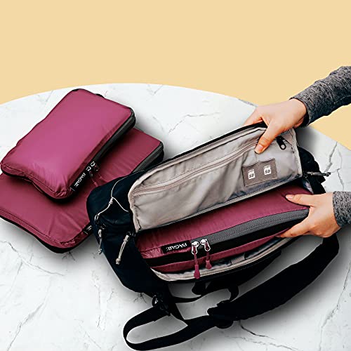 Image of BAGAIL 5 Set Ultralight Compression Packing Cubes Travel Accessories Expandable Packing Organizers(Burgundy)