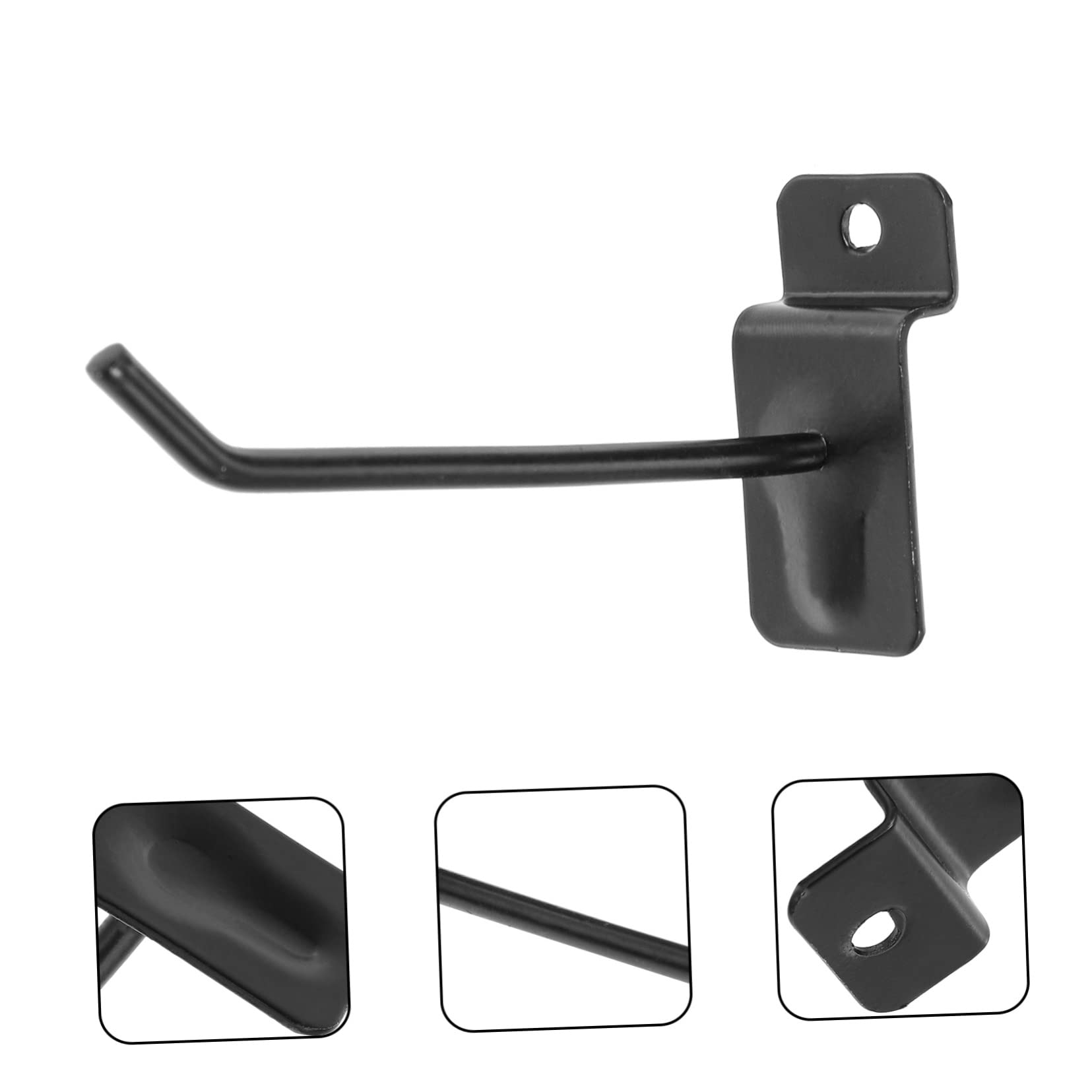 Ganchos para Tableros Perforados de Hierro de 15cm, 50 Piezas | Negro, para Paneles Perforados, Aptos para Hilo y Bobinas, Instalación Sencilla