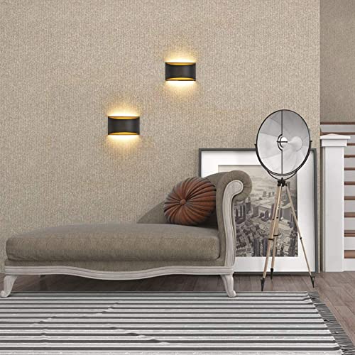 Image of Indoor Dimmable Wall Sconces with Dimmable Switch, Modern LED Sconces Wall Lighting Aluminum Up and Down Wall Lights for Living Room Bedroom Hallway