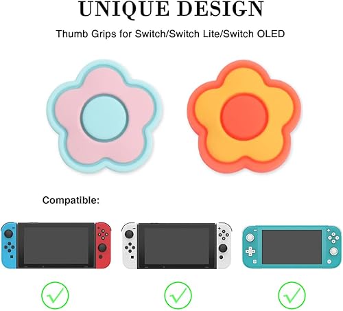 Miniatura 3 de PERFECTSIGHT Agarre para el pulgar Switch, lindas tapas de joystick para Nintendo Switch, 4 piezas de cubierta para pulgar para Switch LiteOLED,