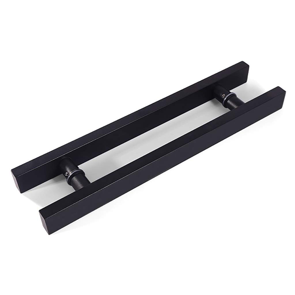 Maniglia per Porta Scorrevole per Porta del Fienile Maniglia per Porta in Vetro, Semplice Maniglia per Porta Push-Pull in Tubo Quadrato in Acciaio Inossidabile Nero/Maniglia per Porta in Leg