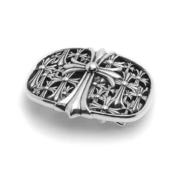 極美品　CHROME HEARTS セメタリークロス　ベルト　LINKAN購入 ブランド古着】セメタリークロスシルバーベルトバックル（ベルト