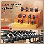 Adjustable Dumbbells, 10/25/35/55/70/90lbs Free Weight Set with Connector, 4 in1 Dumbbells Set Used as Barbell, Kettlebells, Push up Stand, Fitness Exercises for Home Gym Suitable Men/Women - Image 3