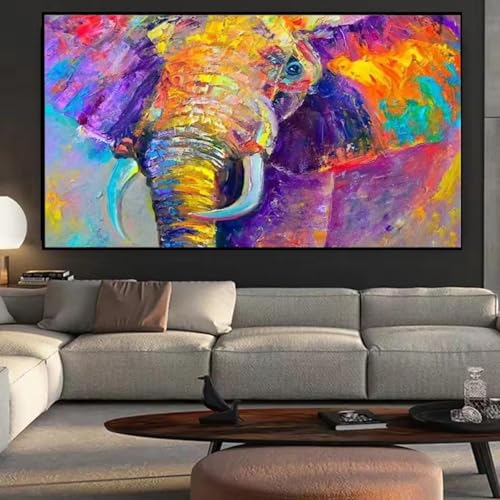Tableau Éléphant Graffiti Toile Grand Format Cadre Interne