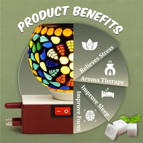 Image of JD FRESH Ceramic Kapoor Dani Lamp /Electric Camphor Diffuser Burner for Pooja /Multipurpose Incense Aroma Kapoor Dani /Bakhoor Burner /Night lamp for Home /Office /Meditation & Mosquito Repellent (JD-1031)