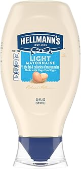 Light Mayonnaise Light Mayo Squeeze Bottle For a Creamy Condiment for Sandwiches and Simple Meals Made With 100% Cage-Free Eggs 20 oz