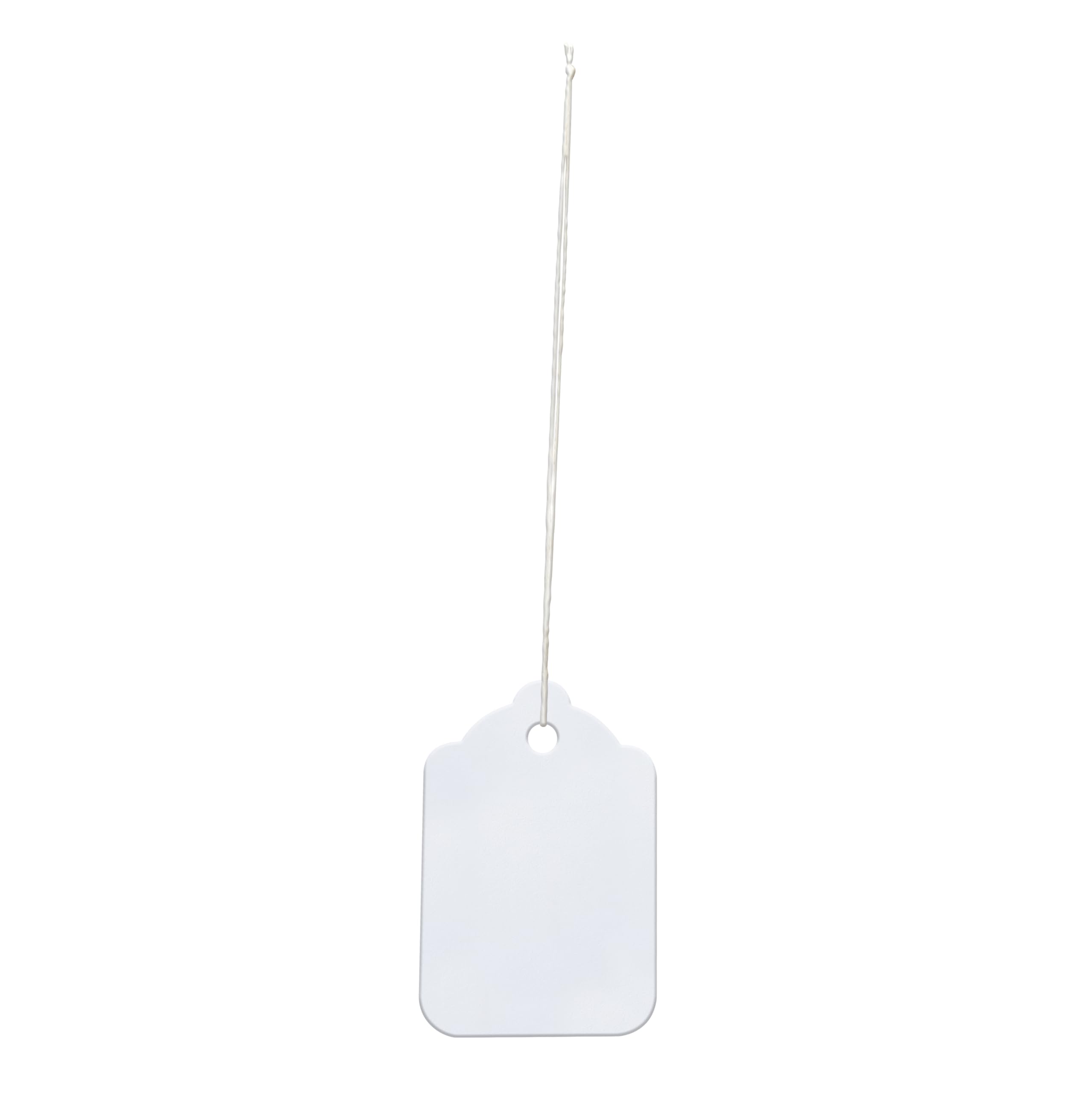 Swift Strung Tags White Card Clothing Parcel Label String Hanging Gift Swing Tickets Kraft Hang Price Labelling 48mm x 32mm (Pack of 500) - Image 4