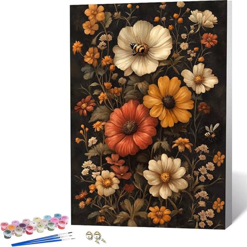 �������G �� Paint by Numbers �A�� �y�C���g�o�C�i���o�[, ��l�p�����h��G�L�����o�X�N���t�g �u���V�ƃA�N�����G�̋��, �I�t�B�X �C���e���A ���r���O����, �����ւ̃M�t�g 20x30cm -zjn2604E4