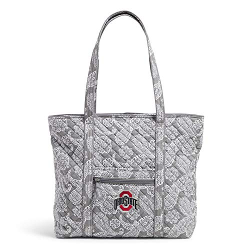 Vera Bradley Collegiate Vera Tote Bag (Multiple Teams Available), The Ohio State University Gray/White Bandana