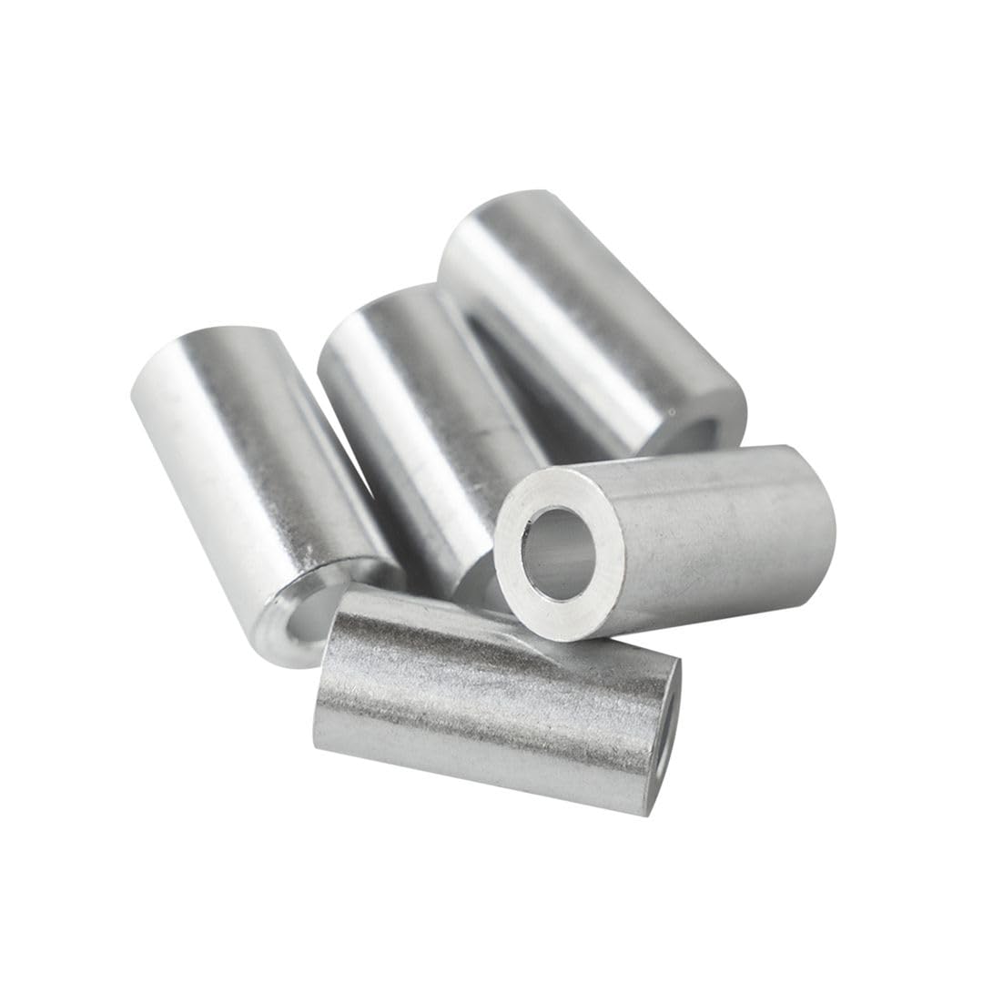 Aluminum Spacer 3/8" OD x 3/16" ID, Round Spacer, Unthreaded Standoff, Bushing, Plain Finish, Fits Screws Bolts #10 or M4 by Metal Spacers Online (3/4" Length, 50 Pack)