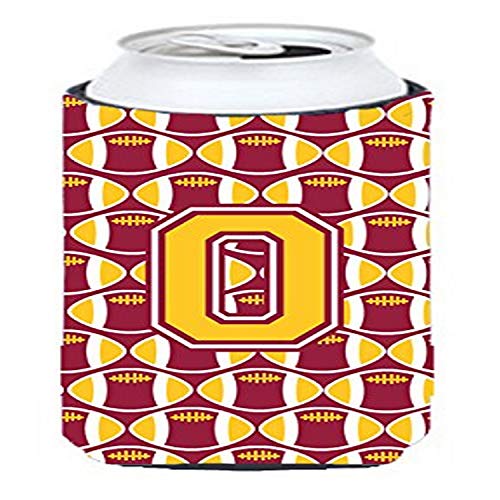 Caroline's Treasures CJ1081-OTBC Letter O Football Maroon and Gold Tall Boy Hugger Can Cooler Sleeve Hugger Machine Washable Drink Sleeve Hugger Collapsible Insulator Beverage Insulated Holder