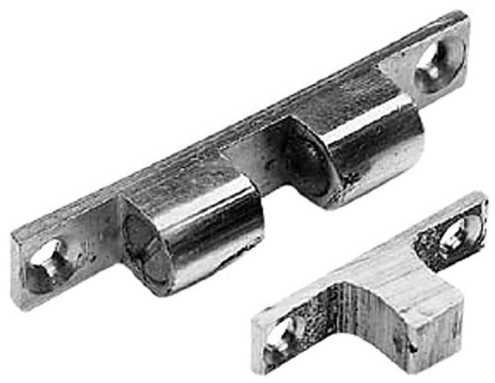 Merriway Chrome Merriway® Bh01597 (2 Pcs) 50Mm (2 Inch) Adjustable Double Ball Roller Cupboard Cabinet Door Catches Polished - Pack Of 2 Pieces