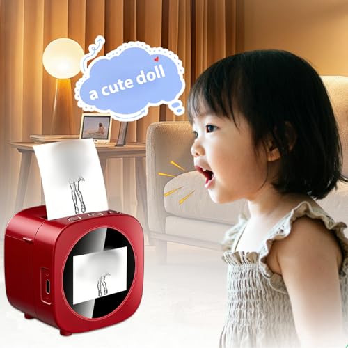 Image of AI Thermal Printer, Voice Control Multi Language, Portable Inkless Wireless Printer 6 Art Styles AI Doodle, 1300mAh, Fun Gifts for Kids DIY Study Notes Scrapbook