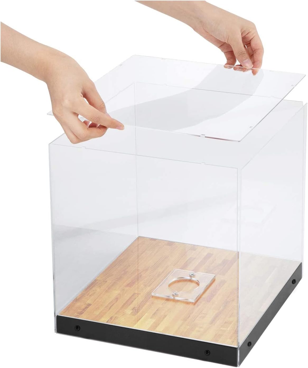 Jackcube Design - Basketball Display Case - Clear Storage for Balls, Acrylic Box for Memorabilia, Autograph Ball Standing Display MK342SS