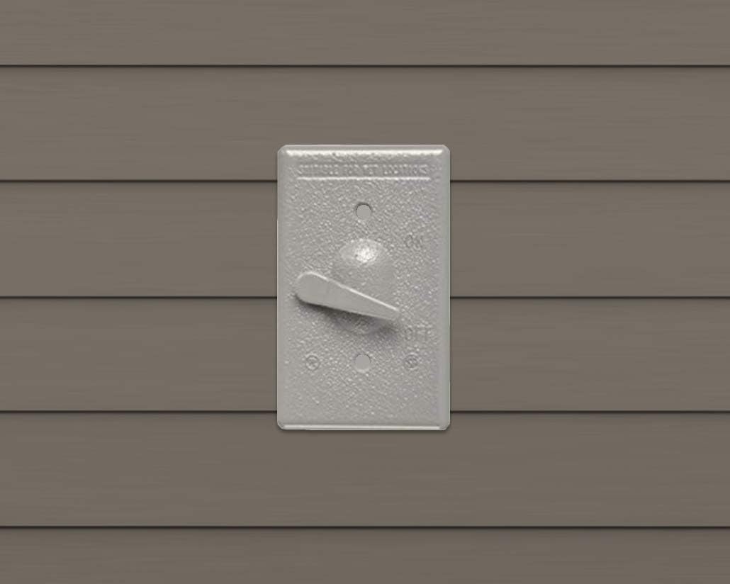 Legrand Pass & Seymour CA1GL Cast Weatherproof Outdoor Cover, 1 Gang, 1 Toggle Opening with Actuating Lever, Mounts Directly Over Switch, Gray (1 Count)