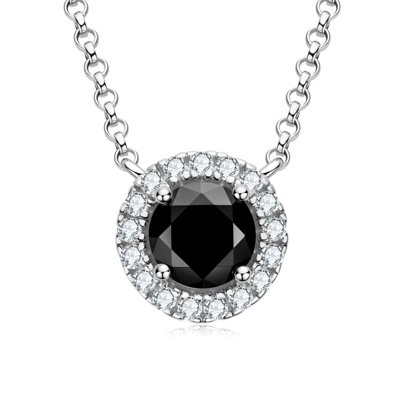 Collier moissanite noire homme argent 925 fini les bijoux ternes et fragiles