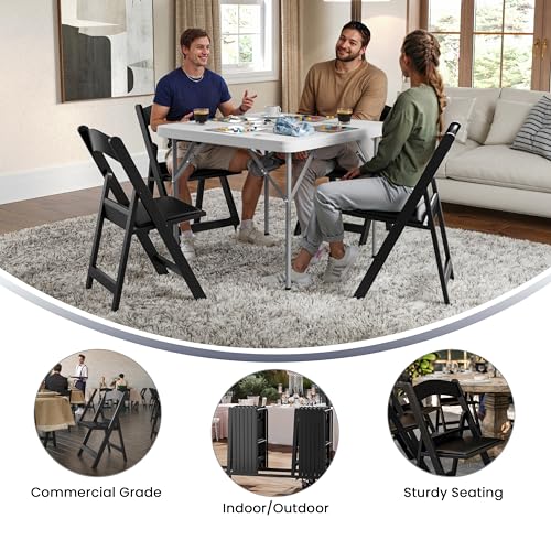 image for Flash Furniture Hercules Series Folding Chair - Black Resin - 2 Pack 8