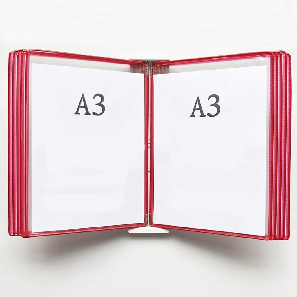 File Cabinets A3 Flip Folder, Wall-mounted Loose-leaf Transparent Page Display Stand (PVC + Metal) For Hotels, Restaurants 45 * 33 * 10CM (Color : F)