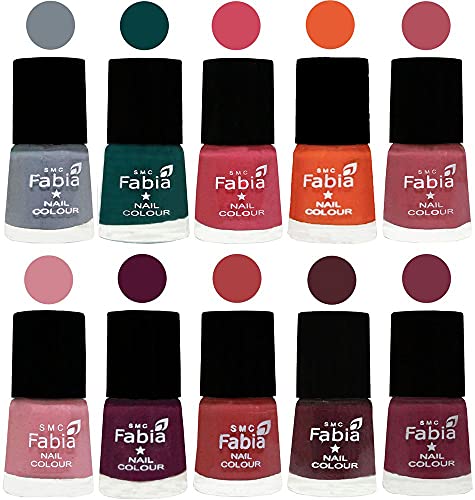 Image of ALL IN ONE (PACK OF 10), Long Lasting Glossy Nail Polish, 6 ml Each, All Vibrant Colours,02083