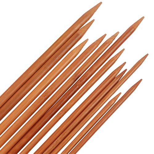 36 ferri da maglia in legno a doppia punta, dimensioni 3-10 mm, perfetti per sciarpe, maglioni e altro ancora