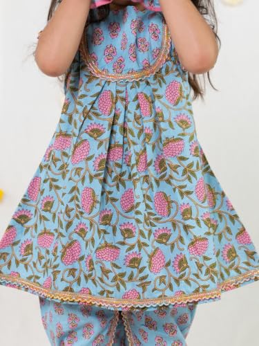 Image of POLKA TOTS Girls Cotton Kurta Dhoti Set | Traditional Ethnic Wear for Kids Girls | Festival Dress for Diwali Navratri Pooja Wedding Party | Indian Traditional Outfit for Girls | 6 Months - 8 Years