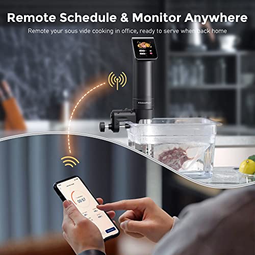 Kitchenboss Wifi Sous Vide Cooker: Ultra-Quiet Sous-Vide Cooking Machine 1100 Watts Stainless Steel Immersion Circulator For Kitchen With Tft Preset Recipes, Black #TOP7