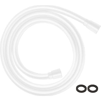hansgrohe Isiflex Universal Shower Hose 1.60 m with Twist Protection Flexible Shower Hose with Kink Protection Including Washers Matte White
