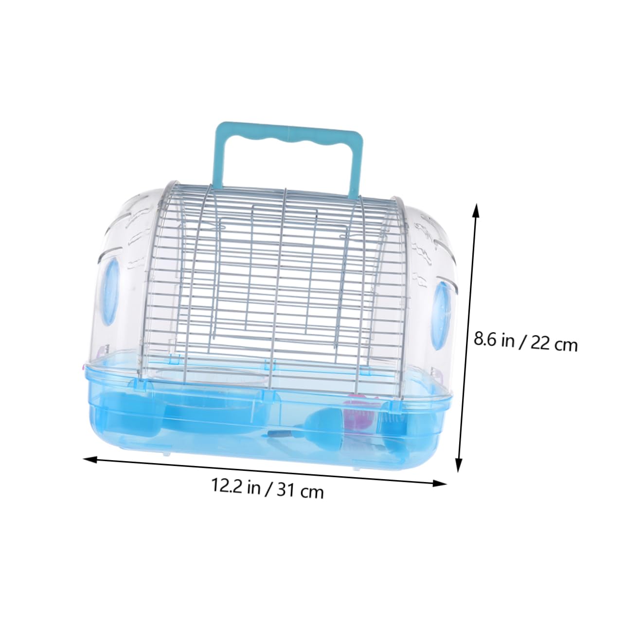 Kisangel Transparenter Bequemes aus Griff mit Hamster Kunststoff Hamsterkäfig zum Tragen Leicht Reinigen Kühles Schlafnest Rattenkäfige Zufällige Farbe und Kleintiere im Freien