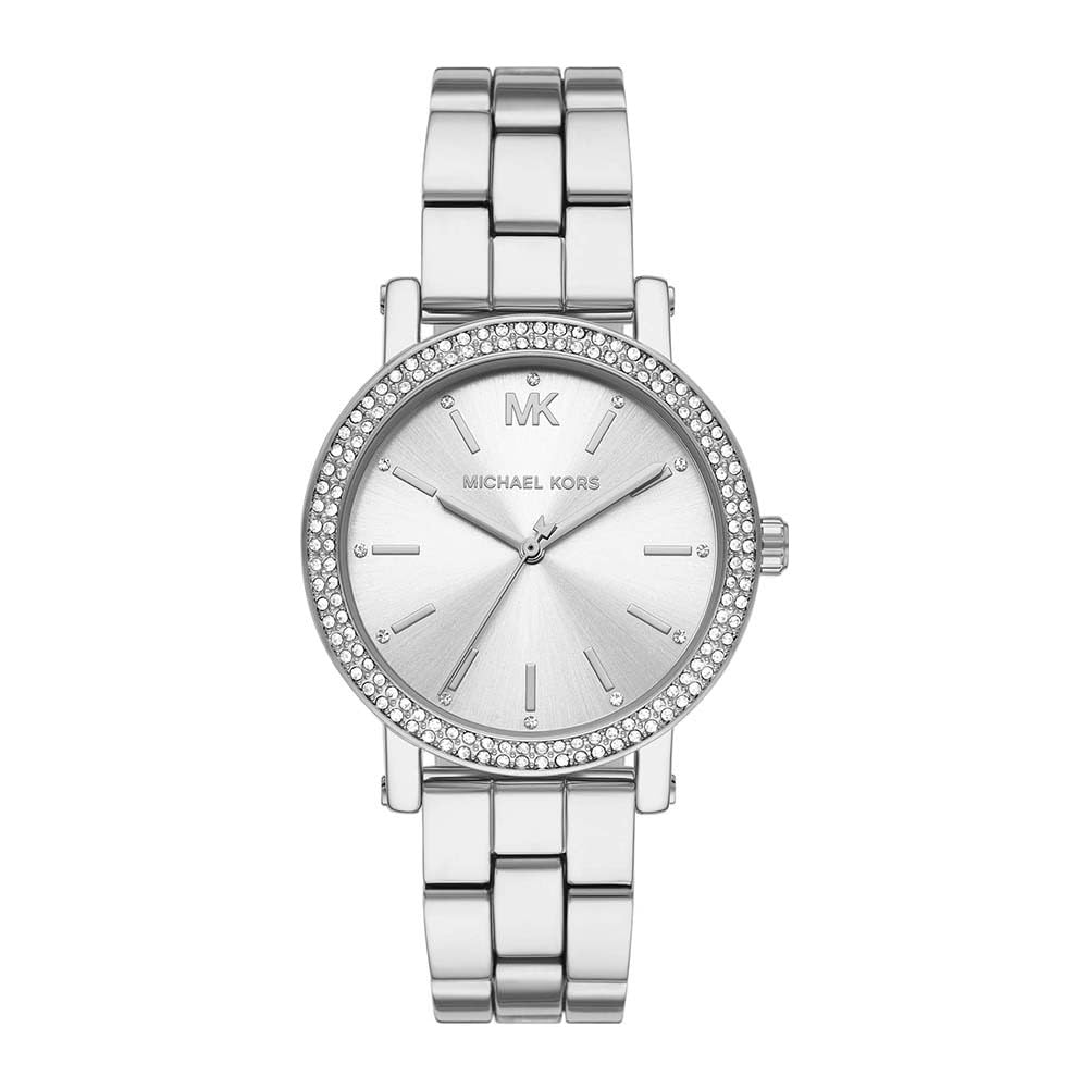 Michael Kors Corey Watch for Women, Quartz Three Hand Movement with Stainless Steel or Leather Strap