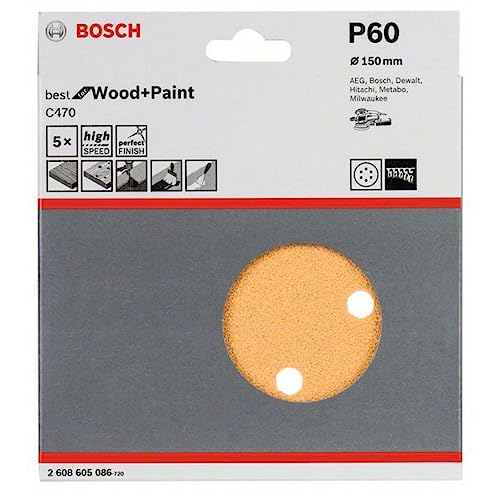 Bosch Accessories 2608605086 Disque abrasif 5 pièces 150 mm Grain 60