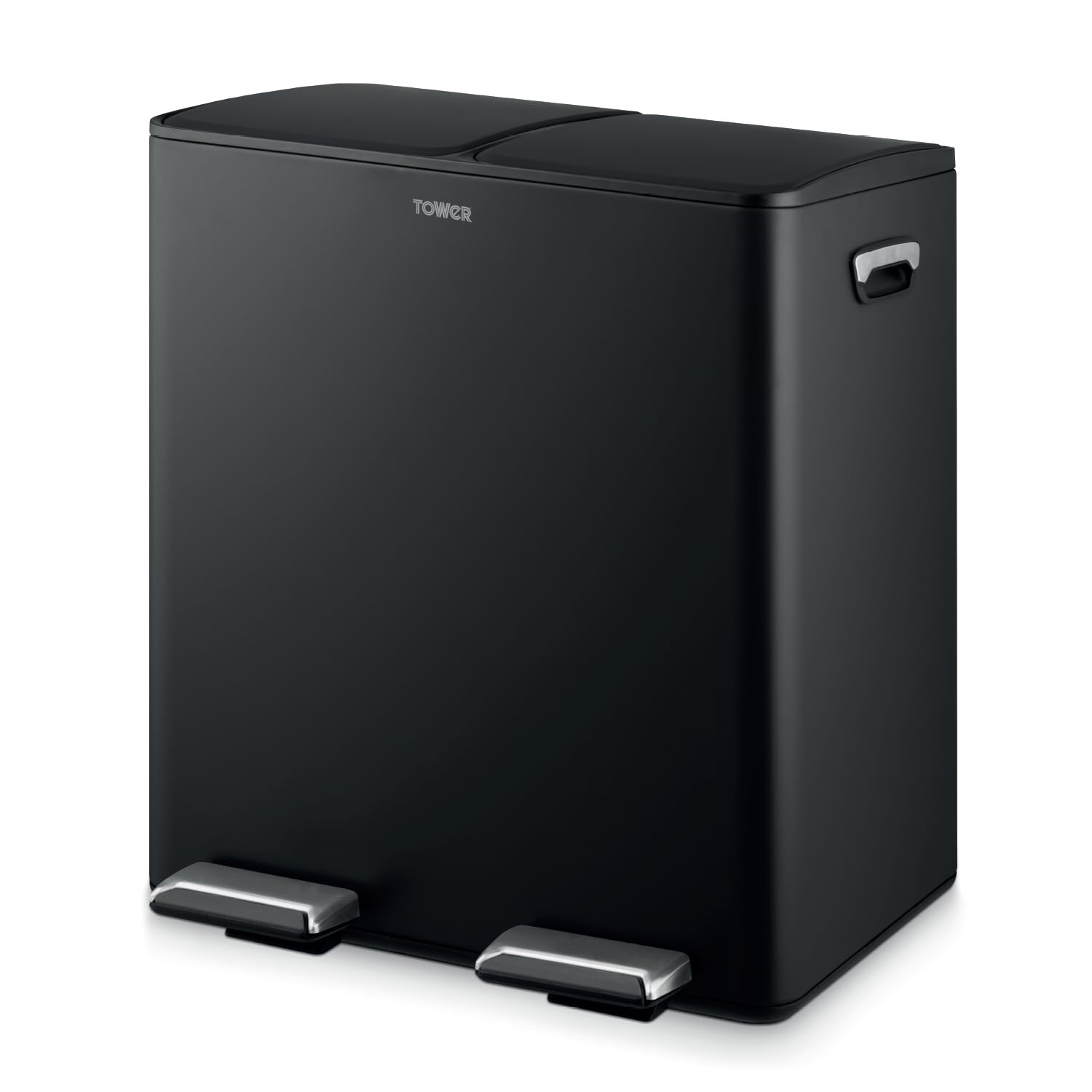 Tower  40L Recycling Pedal Bin - Black - Medium