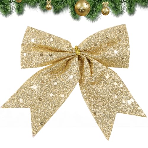BETESSIN Schleifen Weihnachten Gold Glitzer - 24 Stück...