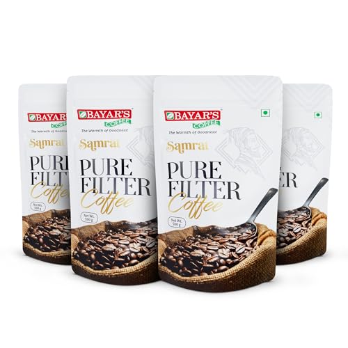 Image of Bayar's Coffee Samrat Filter Coffee Powder 500g | Authentic South Indian Blend with 100% Coffee Without Chicory | Freshly Roasted for Rich Aroma & Taste - Pack of 4