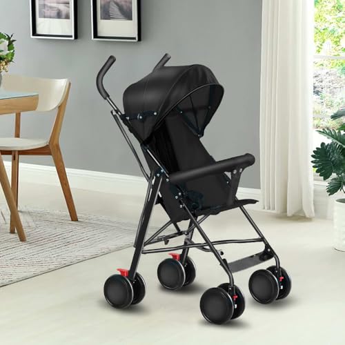Willonin - Poussette Canne Bébé Ultra Légère, Compacte,Pliable et Inclinable de la Naissance à 25 kg,Noir - -5%