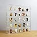 Ikee Design Premium Acrylic Collection 25 Compartments Display Case with Magnets Door, Wall-Mounted Storage Organizer Rack for Small Pop Figure, Doll and Gemstones, Compartment: 2 W x 1.8D x 2H in