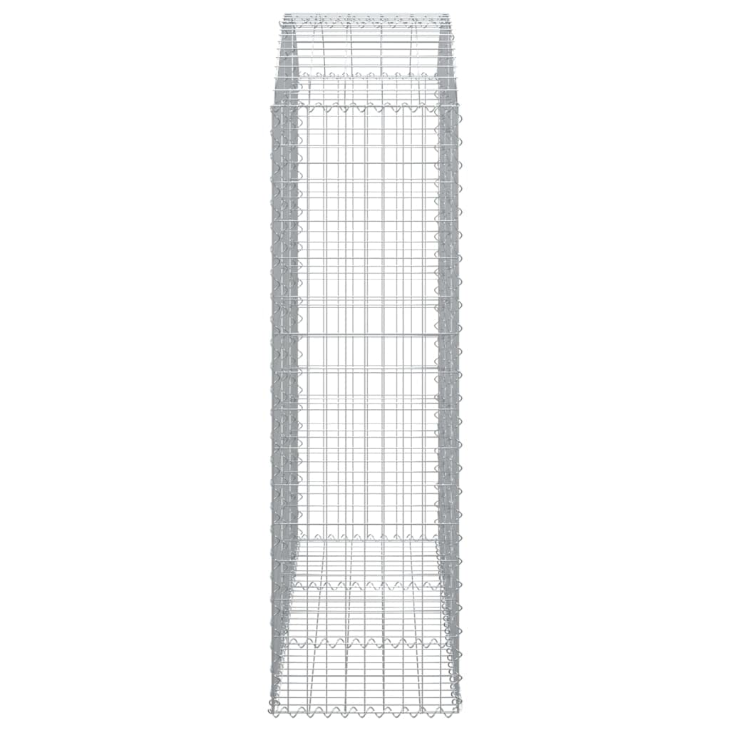 Gabion z wysokim łukiem, 150 x 50 x 160/180 cm, ocynkowane, wytrzymała konstrukcja druciana ze wzmocnionymi haczykami, odporna na warunki atmosferyczne, do ogrodu, na taras, balkon, jako