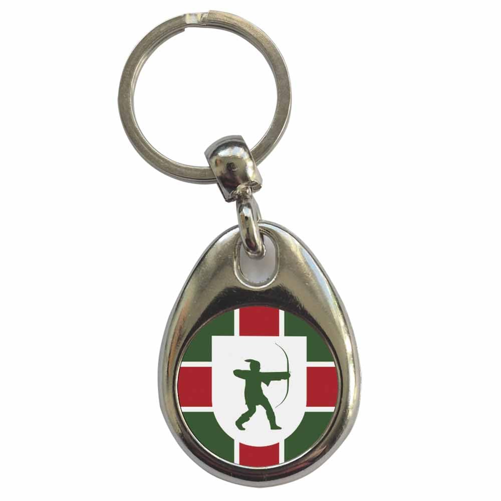 Ozorath Nottinghamshire County Flag Keyring Keychain with Split Ring Attachment and Metal Key Fob