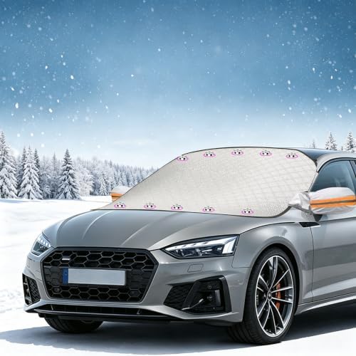 Frontscheibenabdeckung Winter, 190x116 cm Frostschutz Auto Frontscheibe | Windschutzscheibenabdeckung mit 10 Magnetische, Ultra-Dick Windschutzscheibenschutz Auto Zubehör für SUV,