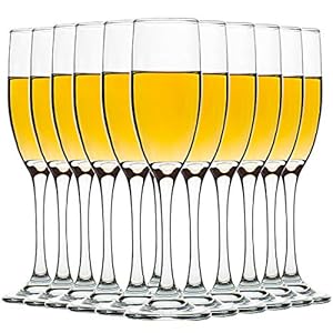C CREST Set of 12, Champagne Glasses, 6 Ounce Champagne Flute, Lead-free Drinkware, Clear
