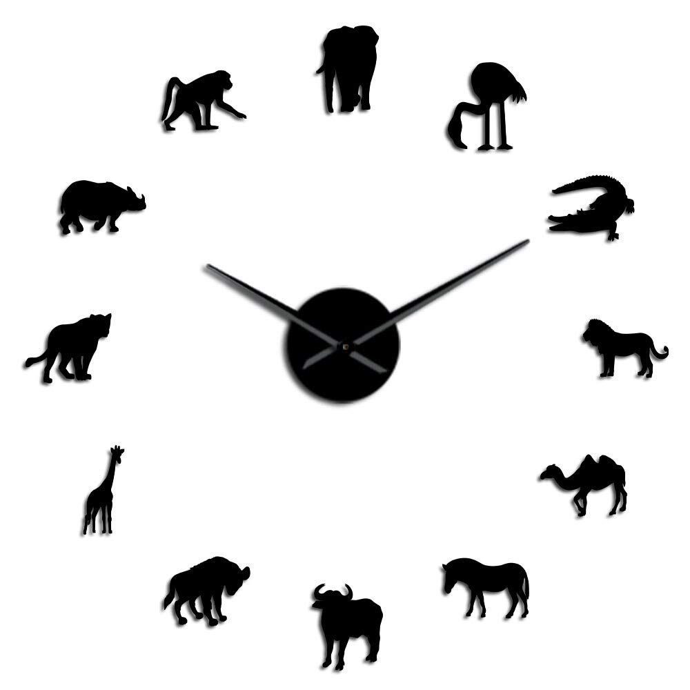 Horloge murale géante safari pour habiller un grand mur vide avec l'art africain