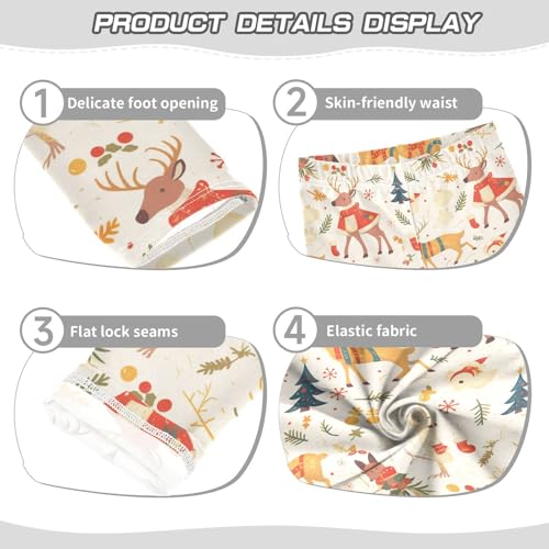 KLL Christmas Pattern Reindeer Little Girls Leggings Casual Full Length Dance Pants Sports3