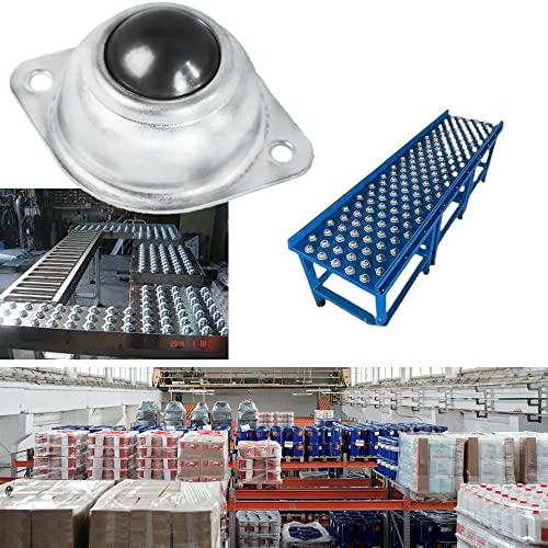 20 Pcs 1" Roller Ball Transfer Bearings, 360º Rotation Universal Ball Casters, 400Lbs Carbon Steel Round Ball Transfer Unit For Conveyor, Roller Stand, Transmission, Furniture #TOP6