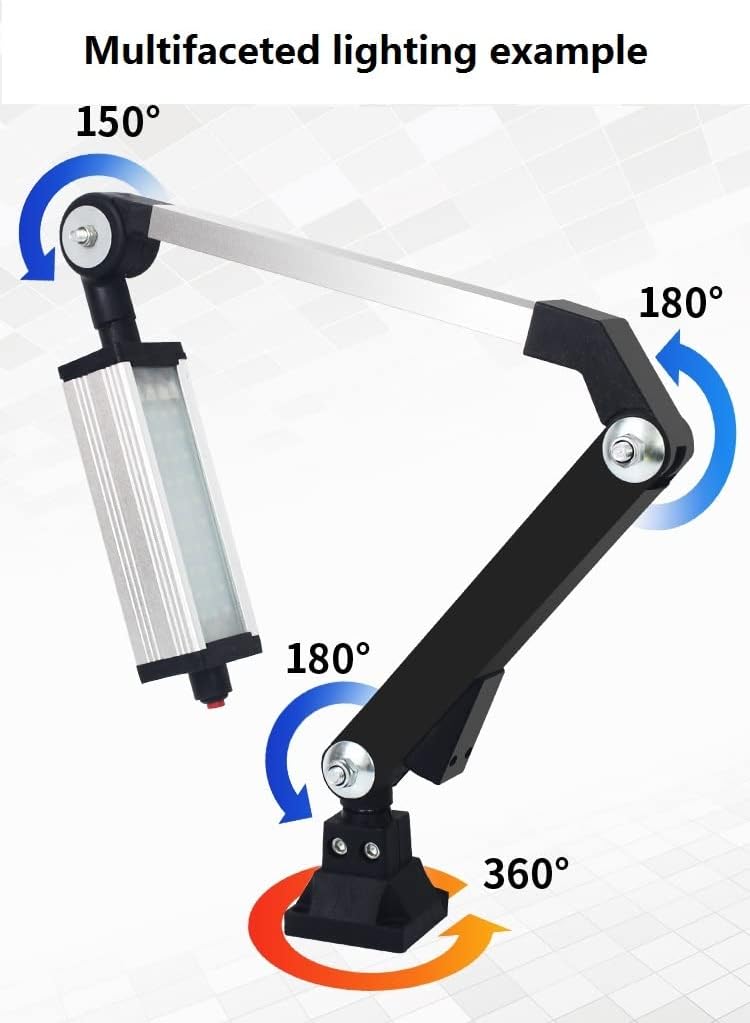 LED Explosion-Proof Lighting 110-220V Waterproof Lights Aluminum Alloy Long Arm CNC Lathe Work Light Punching and Milling Machine Table Lamp Workshop Lighting (16)