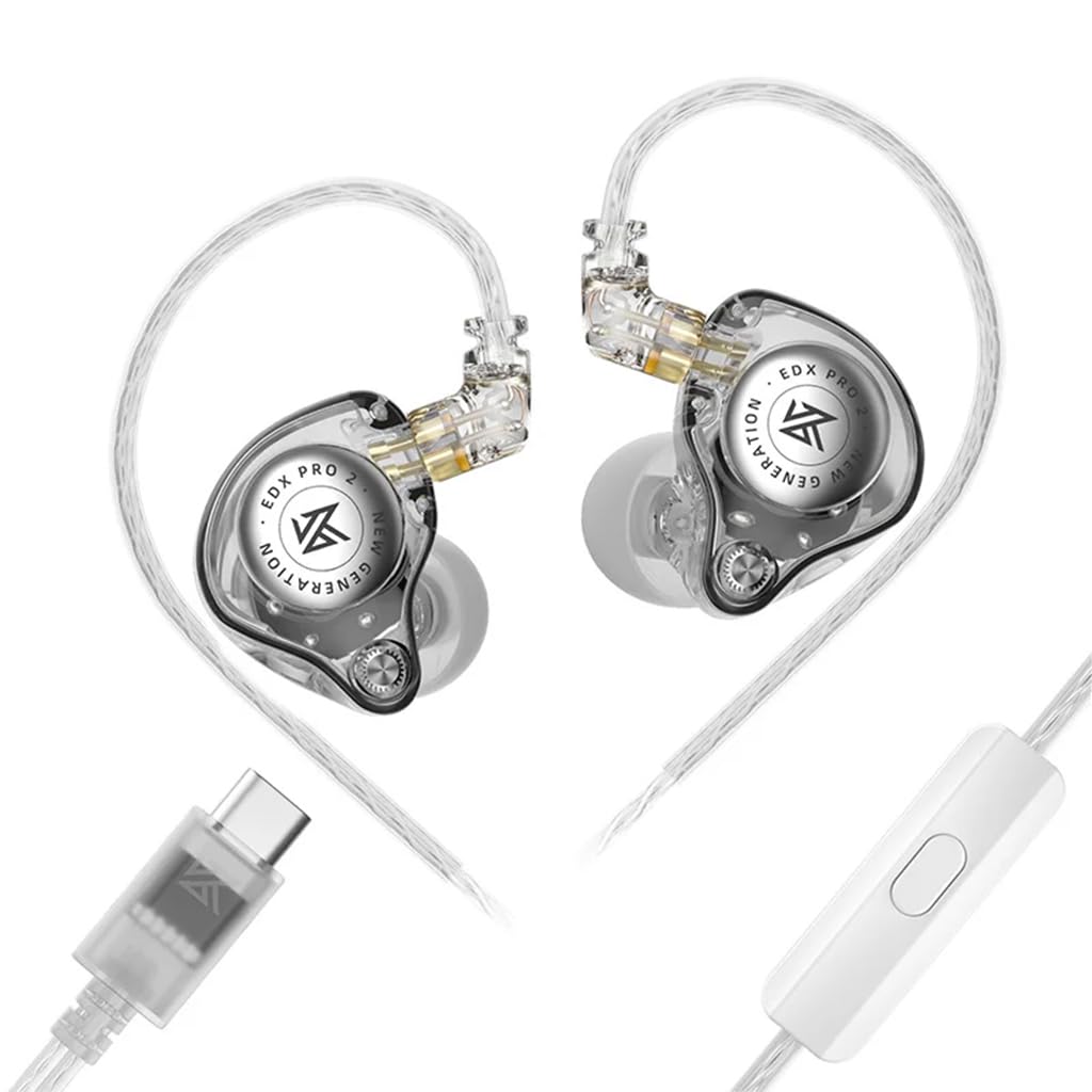 KZ EDX Pro 2 in-Ear Monitor IEM with Mic Earphones with 10mm Dynamic Driver, Balanced Sound, Detachable Silver-Plated Cable with Type-C Plug, Metallic Faceplate, Comfortable Fit Wired IEM (Black) — Amazon image 11